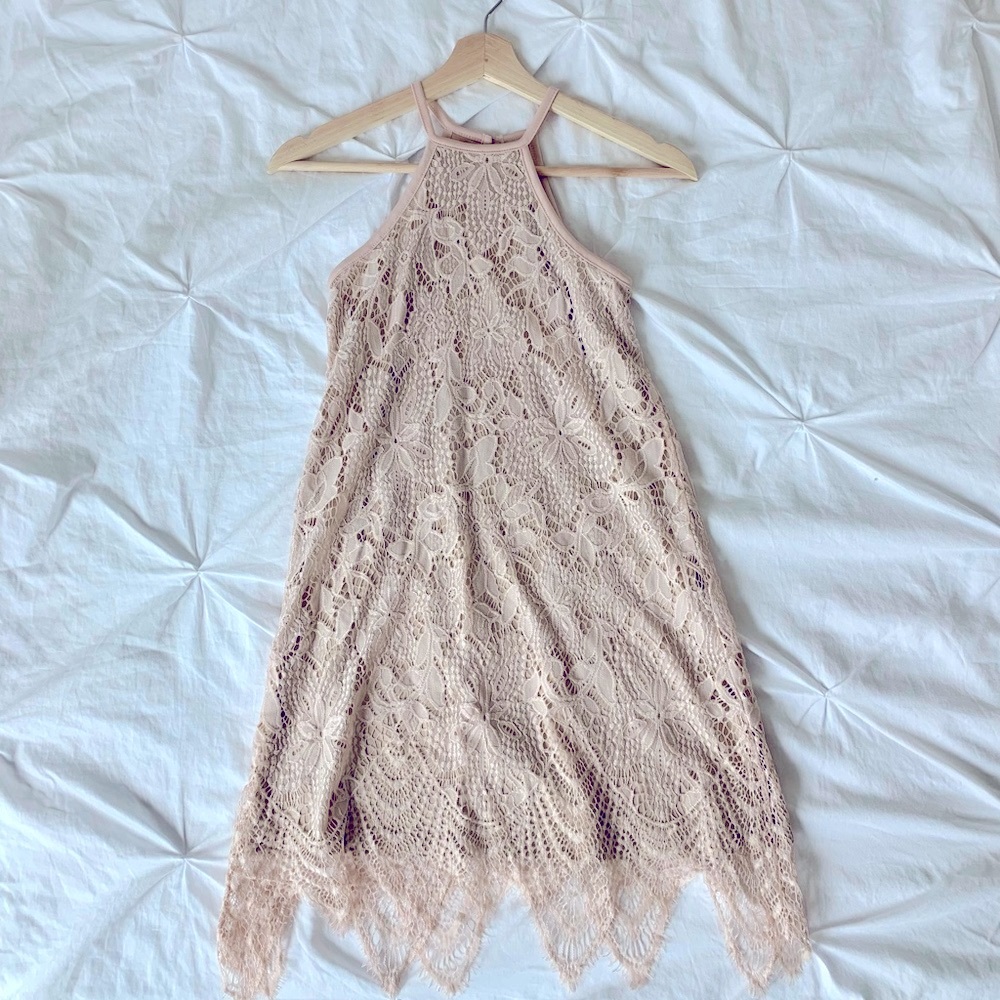 Francesca’s Love, Fire Pink Lace Dress